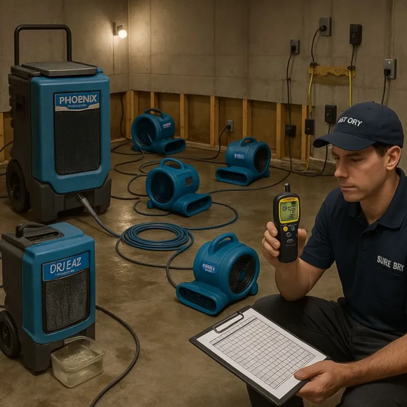 Structural Drying and Dehumidification process in Boiling Springs, SC